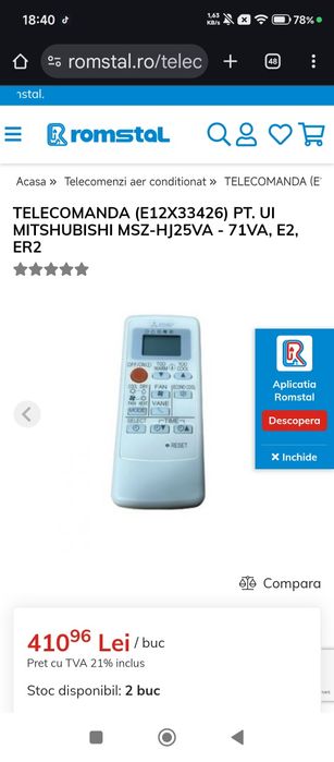 Telecomanda Mitsubishi electric