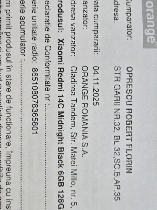 Telefon mobil Xiaomi Redmi 14C 4GB RAM 128GB Midnight Black