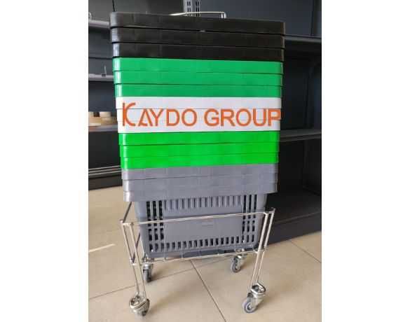 Нови !Налични! Пластмасова кошница за пазаруване - тъмно сива 22л