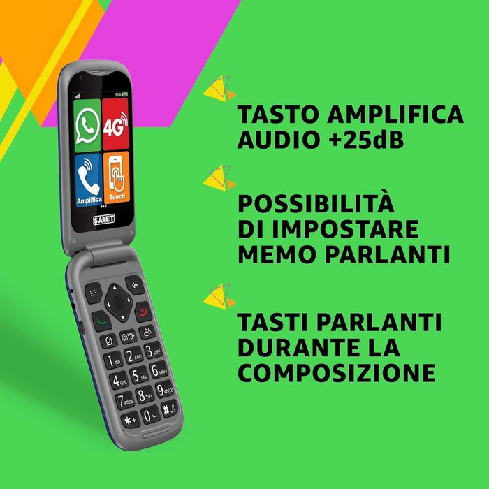 Нов SAIET - Link 4+ Умен мобилен телефон за възрастни хора 4G...