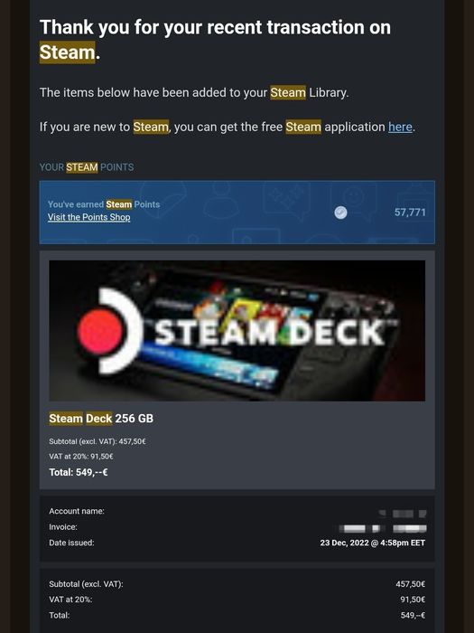 Steam deck LCD 256gb + 256gb SD card
