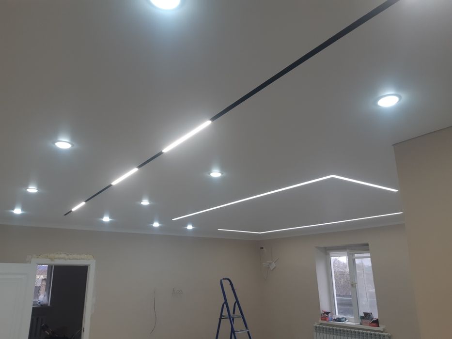 Кермелі төбе натяжной потолок