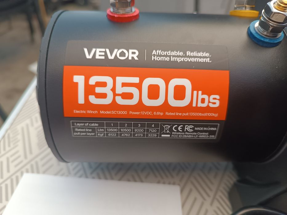 Лебедка Vevor 13500lbs за пътна помощ , джип и др.
