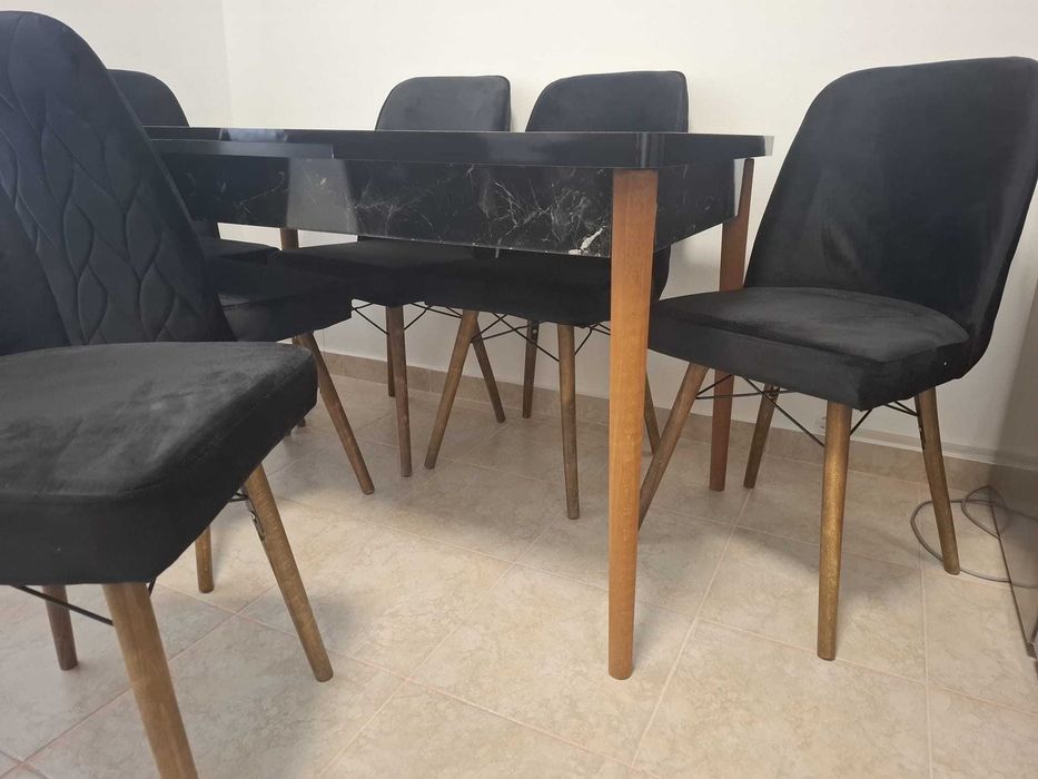 Set masa bucatarie extensibila+6 scaune