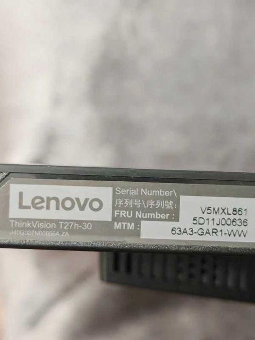 Lenovo ThinkVision T27h-30 – 27”, qhd, usb-cq, lan, stare excelentă