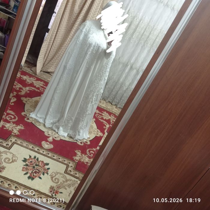 Abaya kelin koʻylagi hijobli sharfi bor abayasi yechiladi ayvry rangda