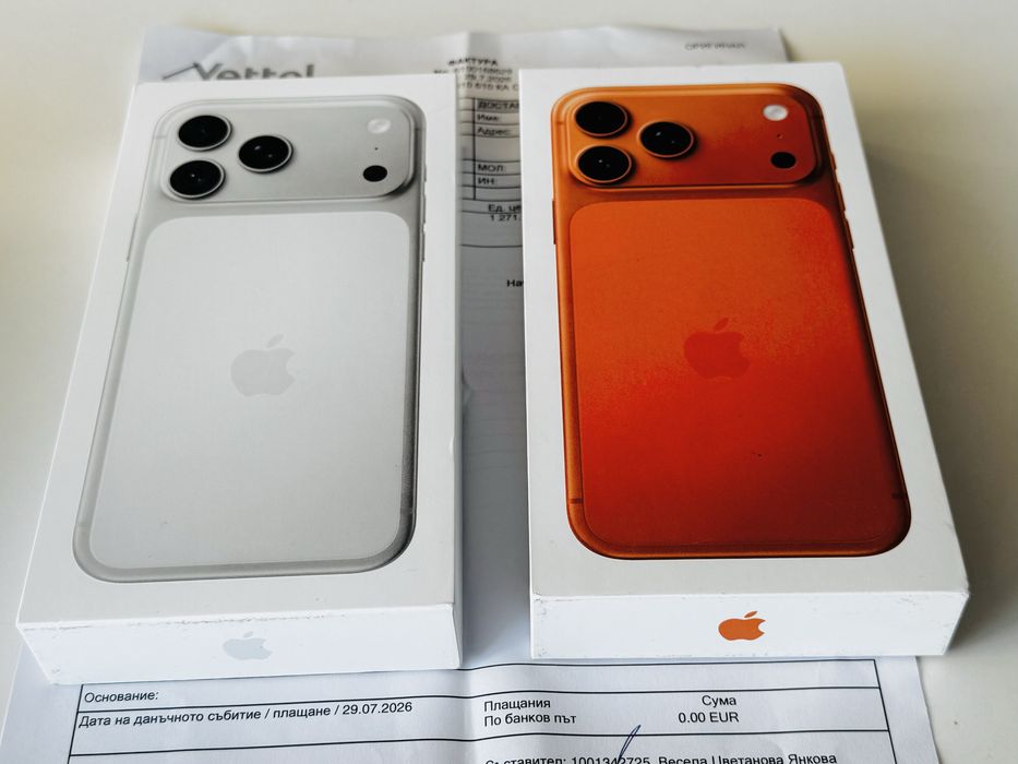Iphone 17 Pro Max 256GB Orange Silver Blue Гаранция 3 години