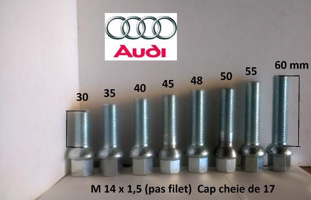 Prezoane lungi Audi pt jante aliaj 27 - 65  mm filet
