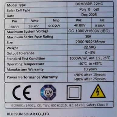Солнечная панель 360вт
