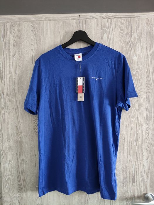 Tommy Jeans tricou bărbătesc albastru cu logo mic mărimea M nou origin