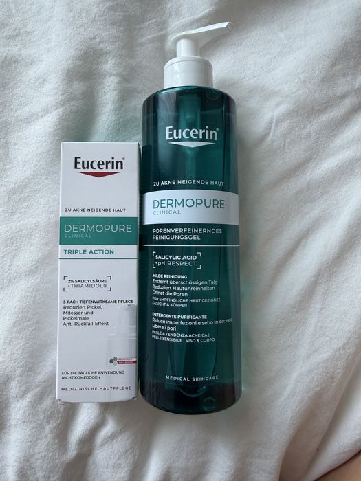 Eucerine anti pigment & dermopure измивен ген и серум