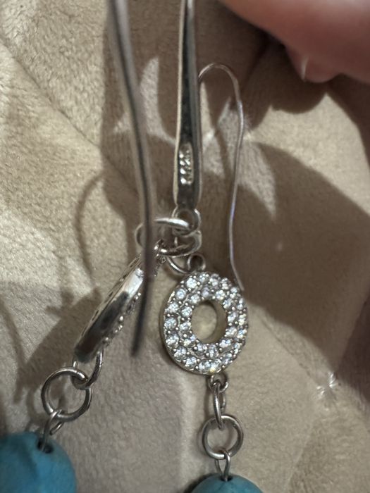 Серьги бюрюза серебро