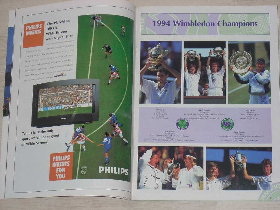 Официално списание от тенис турнира Уимбълдън 1995 с Магдалена Малеева