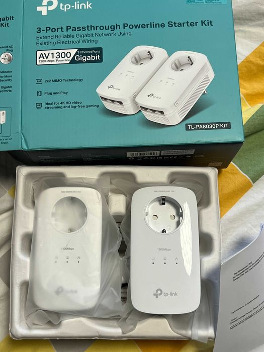 TP-Link Powerline AV1300 Gigabit TL-PA8030P с 3 LAN порта