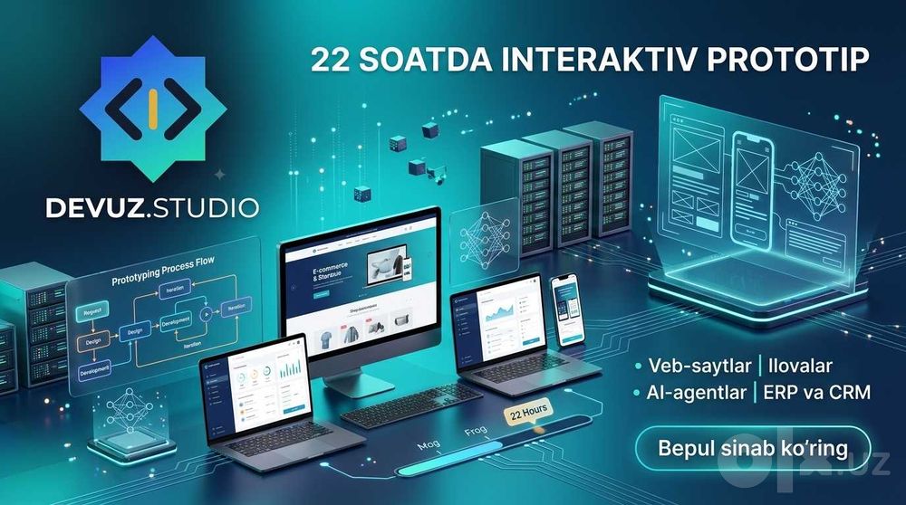 Saytingizning interaktiv prototipi 22 soat ichida. Oldindan to'lovsiz.