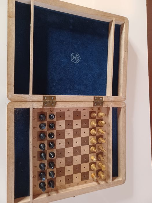 Ретро СССР  дървен туристически шах
