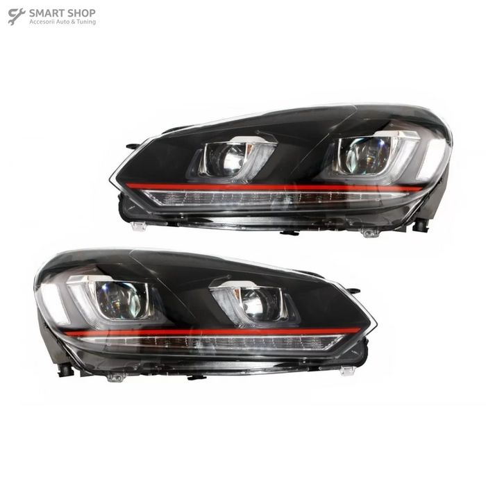 Faruri si Stopuri Full LED VW Golf 6 VI (2008-2013) R20 U Design cu Se