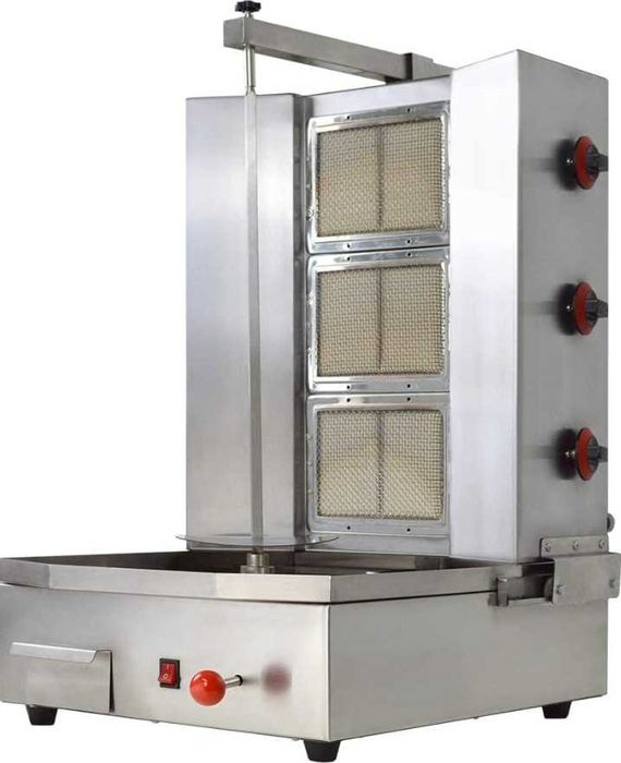 Rotisor Kebab / Shawarma / Saorma Profesional 3 Arzatoare GPL Motor Jos Inox Premium Transport Gratuit