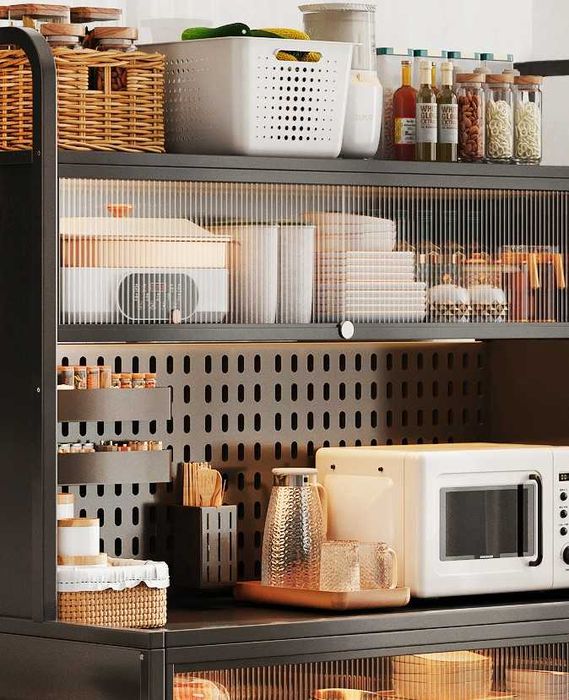 Кухонный шкаф премиум | Металл | Прозрачные /metall oshxona shkafi