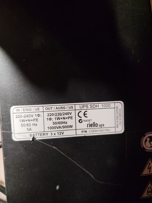 UPS RIELLO Sentinel duo SDH 1000