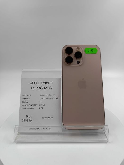 Apple iPhone 16 Pro Max 256 GB 92% Garantie 24 luni CashBox