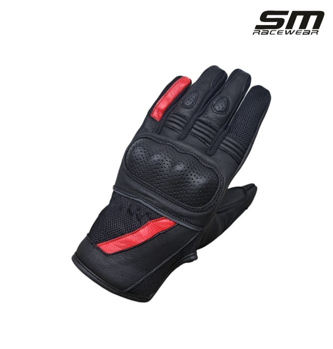 Manusi moto piele naturala + textil SM Aering marimi M L XL și 2XL