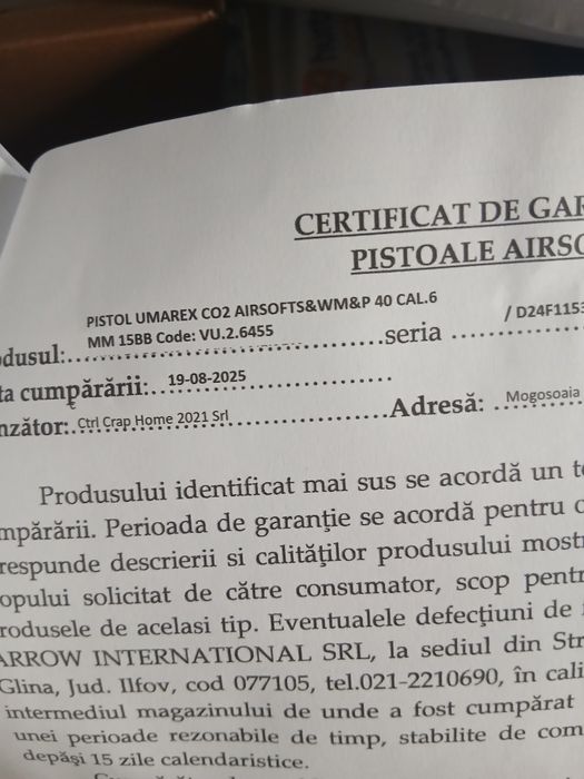 Vand Pistol air soft