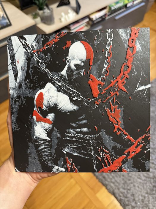 Tablou God of War Kratos 20cm - decoratiune gaming 3D
