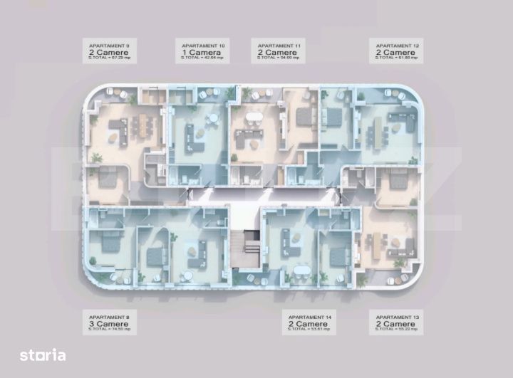 Apartament 2 camera, 61.80 mp, zona Pacurari - Rediu