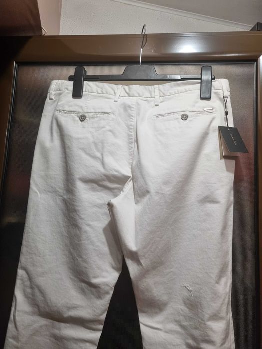 Pantalon Alb Slim Fit Massimo Dutti, Marimea 42 / M, Nou cu Eticheta