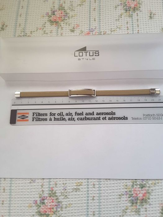 Мъжка гривна от естествена кожа и стомана Lotus