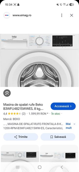 Mmasina de spălat beko foarte puțin folosit.a