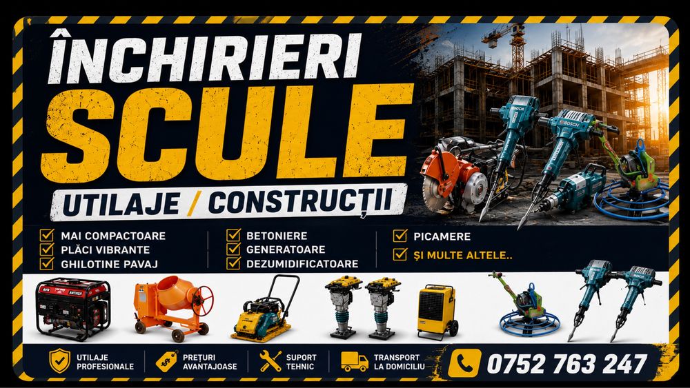 Închiriez betoniera/picamer/elicopter/scule/betoniera de închiriat/pompa de zugravit/ghilotina/Compactorw