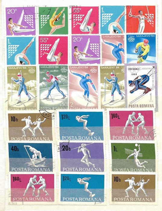 Super clasor plin cu timbre 4 file = 8 pagini