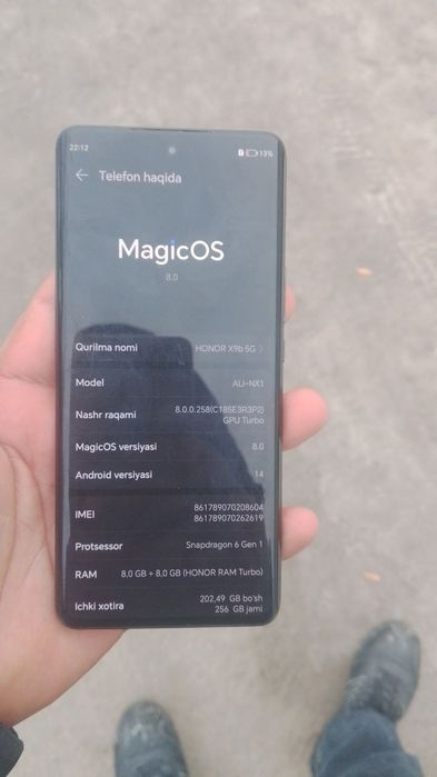 Honor x9b 8+8 256 GB