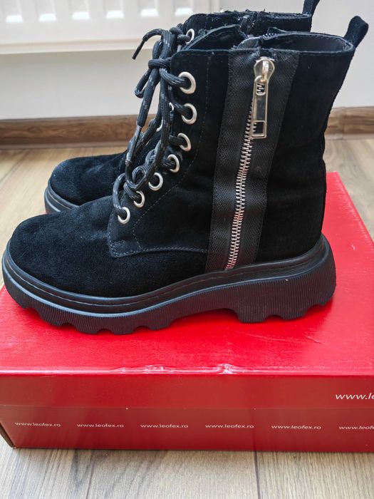 Ghete piele intoarsa negre femei