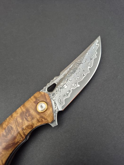 Сгъваем джобен нож,дамаска стомана,съчмен лагер,Flipper Outdoor,SD15