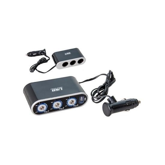 Prelungitor bricheta 3 cai ,intrerupator si USB 1000mA ERK