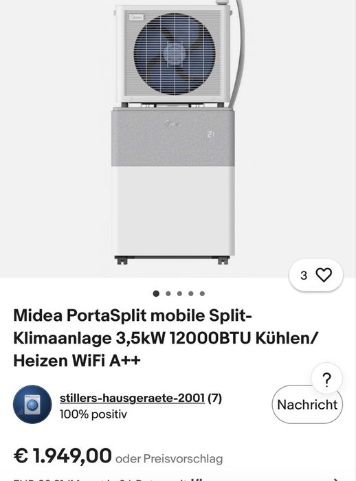 Aparat de aer conditionat 12000 BTU 3,5 kw mobil split Midea PortaSplit