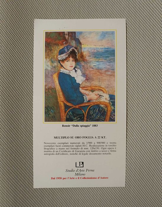 Картина Огюст Реноар 1/900 в света 22 карата злато