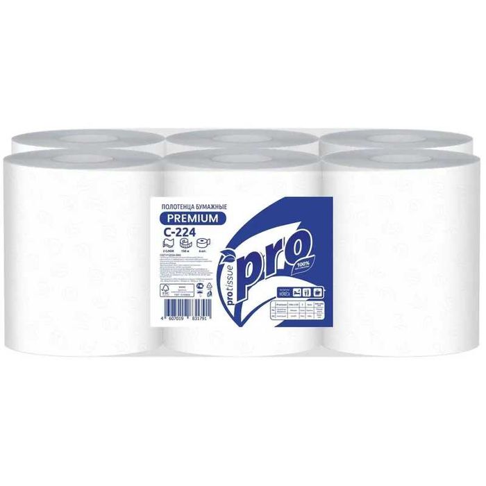 Полотенца бумажные (Аналог Tork)с центральной вытяжкой 150м.428-листов