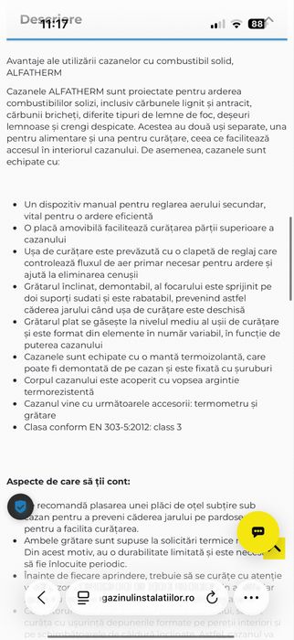 Vand centrala pe lemne si carbuni