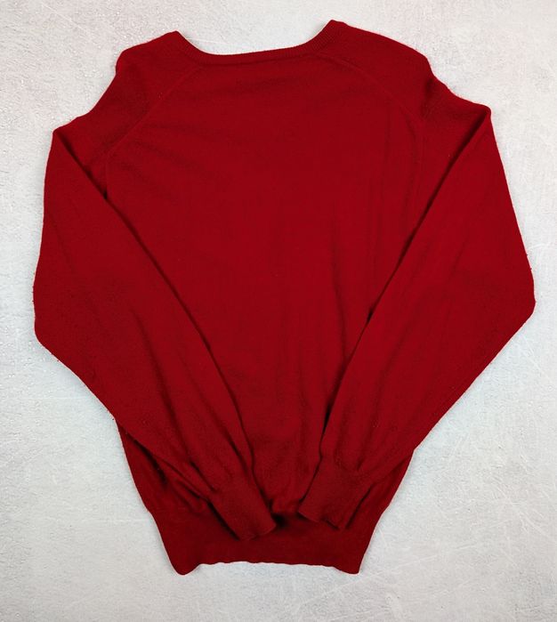 Pulover Dama  Benetton Vintage 90s  Roșu Lână Pură Iarnă Mărimea L/XL