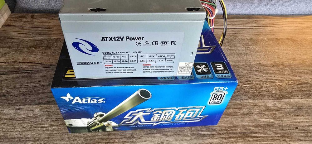 Sursa 500W RAIDMAX KY-600ATX, 20+4 MB, 4 CPU, 2 x SATA, 6 x MOLEX