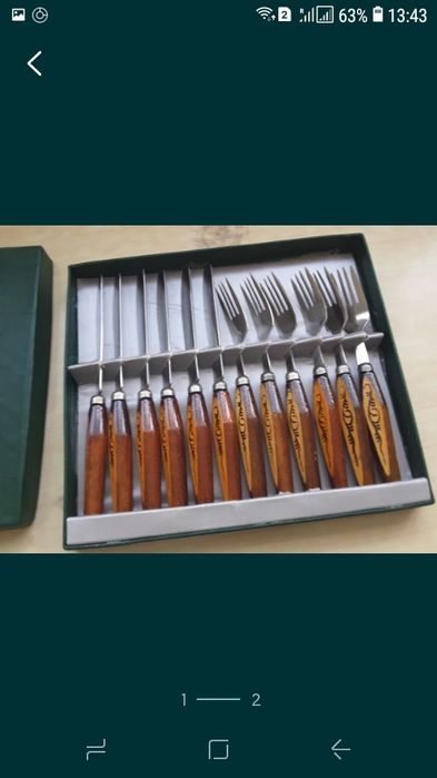 Продается столовый набор антикварный с деревянными ручками