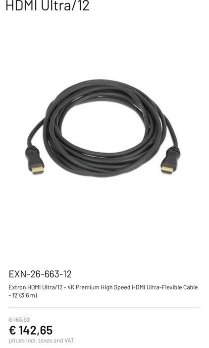 Cablu HDMI Extron Ultra/12 - 4K Premium High Speed HDMI