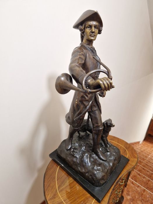 Превъзходна френска антикварна бронзова пластика фигура  статуетка