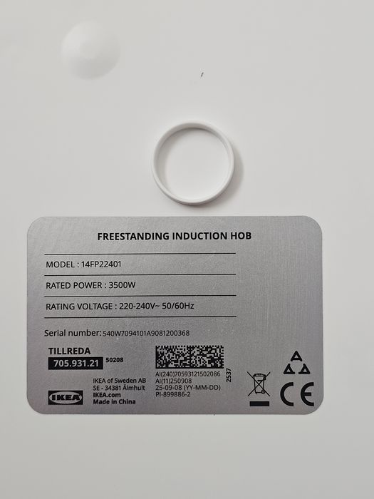 Plita inductie portabila IKEA TILLREDA – 2 zone (alb)