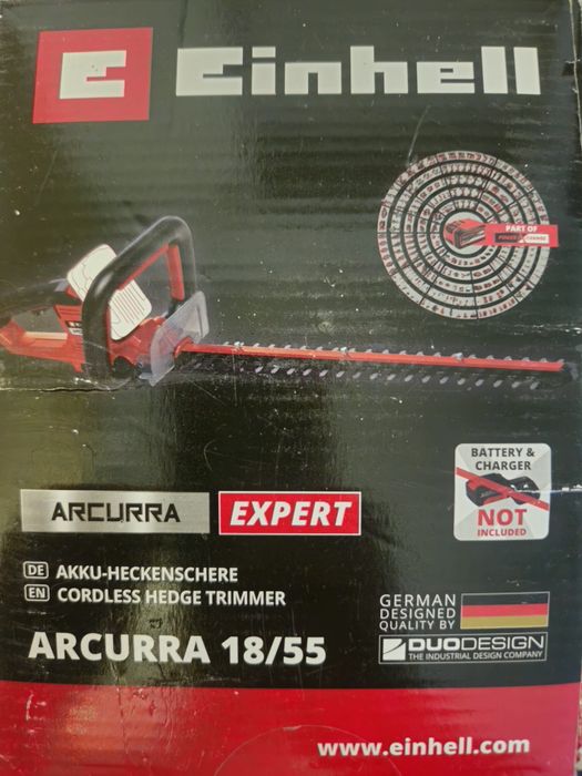 Foarfecă gard viu Einhell Expert ARCURRA 18/55 – 18V Power X-Change – cu cutie, solo