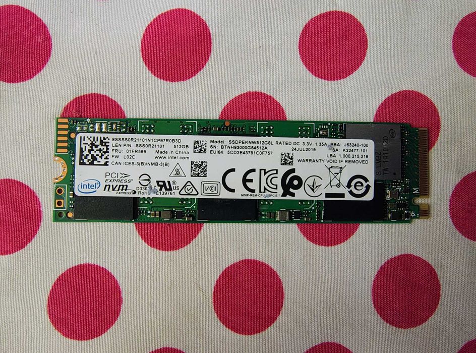 SSD Intel 660p Series 512GB PCI Express 3.0 x4 M.2 2280.